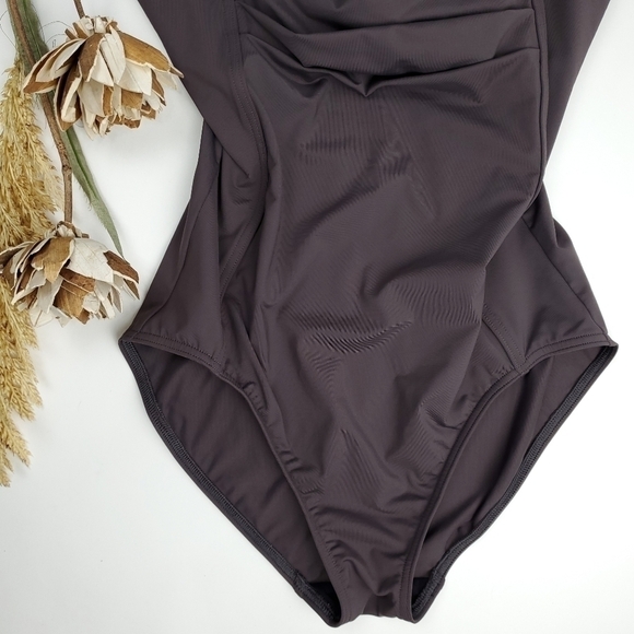Calvin Klein Charcoal Wine One Piece Swimsuit 6 - Picture 3 of 11